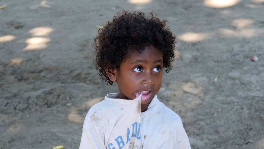 A young boy in Tulu on Manus Island, 2018.