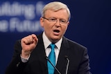 Prime Minister Kevin Rudd speaks at the Labor Party's campaign launch in Brisbane.