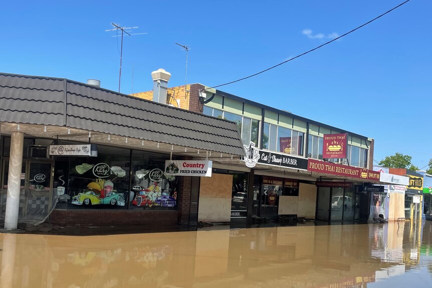 Several shops was submerged due to the flood in regional Victoria