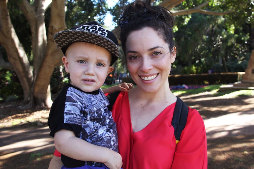 Hayley Chadwick holds her young son, Arlo.