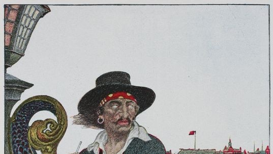 An illustration of 17th century pirate hunter 'Captain' Kidd, taken from Howard Pyle's Book of Priat
