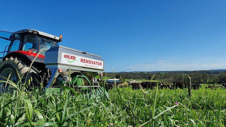 The SoilKee Renovator machine in a paddock.