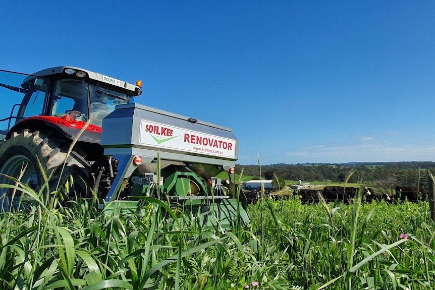 The SoilKee Renovator machine in a paddock.