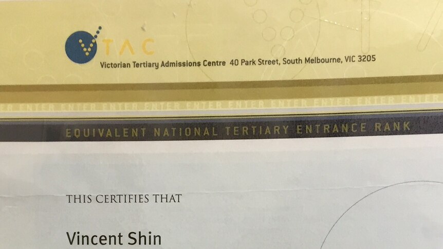 Vincent Shin Year 12 results