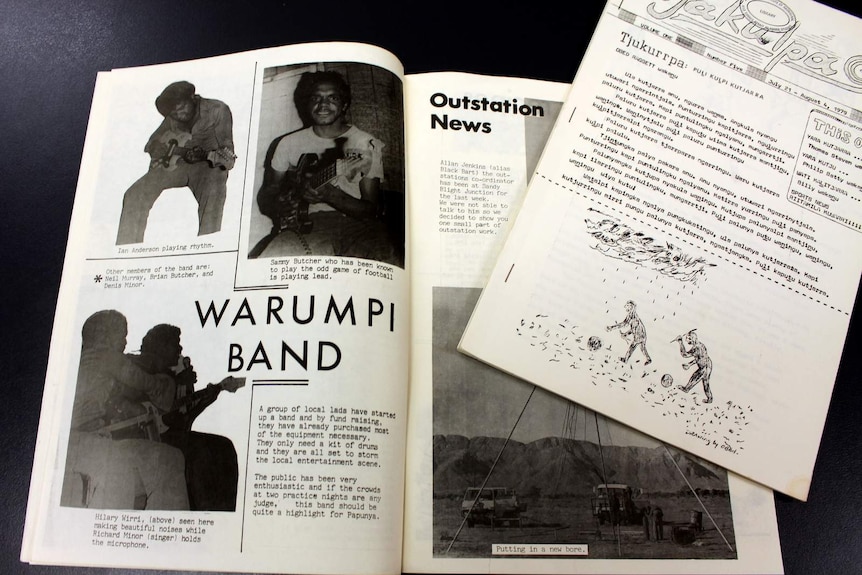 Tjakulpa community newsletter from Papunya, October 1980.