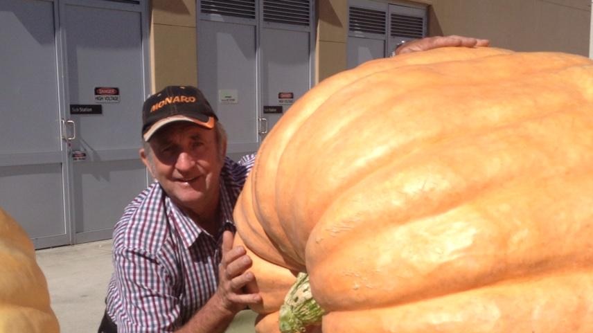 Geoff Frohloff with his prize-winning pumpkin