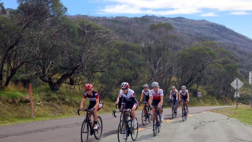 A group of cyclists in Canberra.