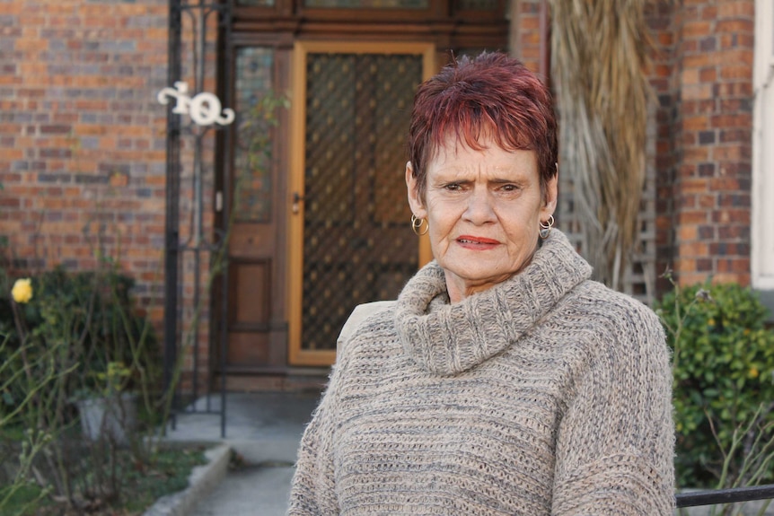 Annette Peardon out the front of 10 Canning Street in Launceston