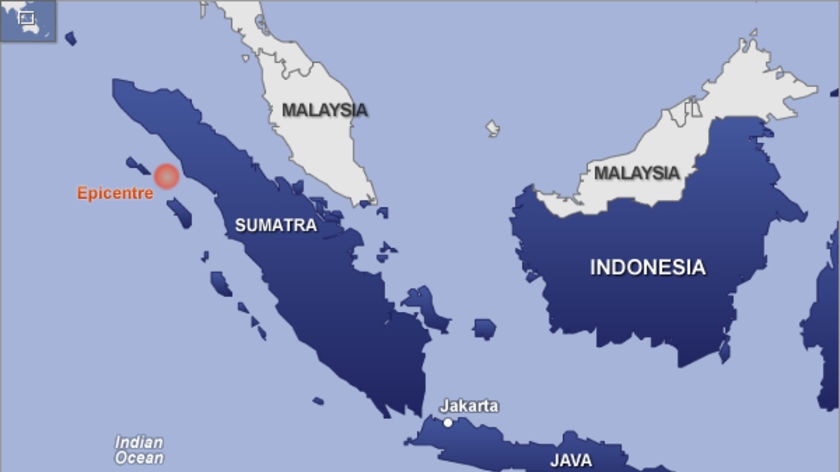 Graphic showing the 7.7 magnitude earthquake that struck off the coast of Indonesia