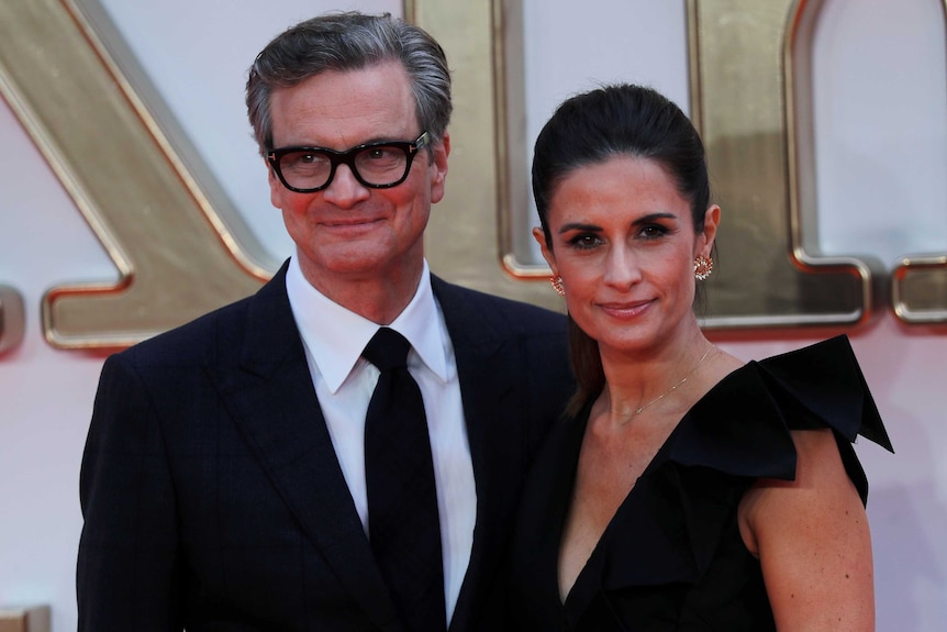 Colin Firth and his wife Livia at a premiere for the Kingsman sequel in London in September.