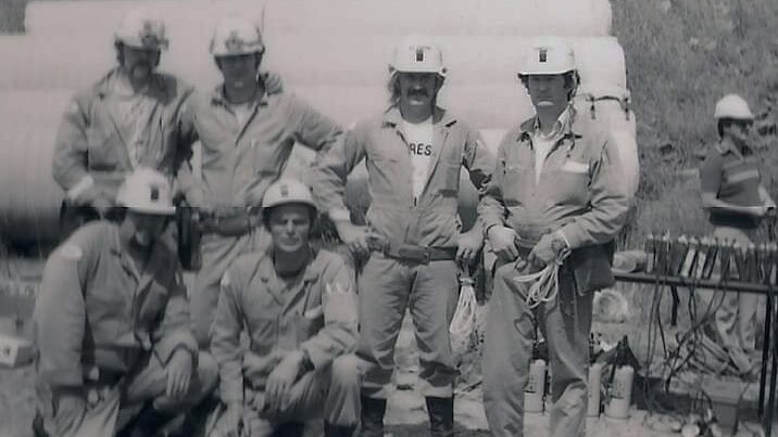 Historical image of a group of miners.
