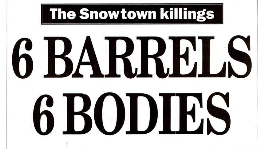 A front page of The Advertiser in 1999 about the infamous Snowtown killings in South Australia.