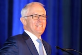 A head and shoulder shot of Malcolm Turnbull speaking at the Liberal Party conference.