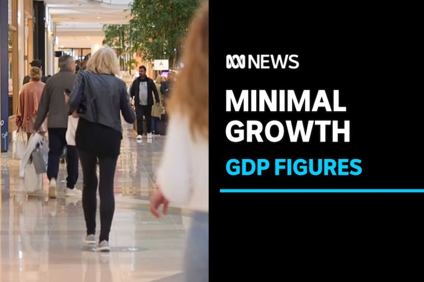 Minimal Growth, GDP Figures: People walk through a shopping mall.
