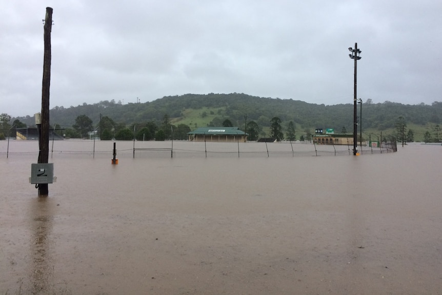 A completely flooded showground.