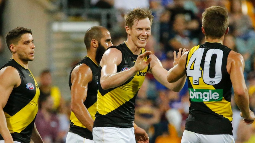 Jack Riewoldt is chuffed with his goal against Brisbane