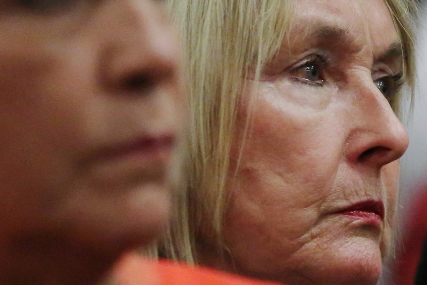 June Steenkamp watches Oscar Pistorius testify