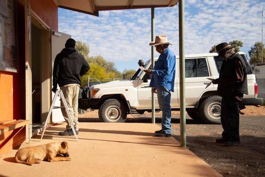 A photo of voters in Santa Teresa lining up to vote in the Northern Territory election.