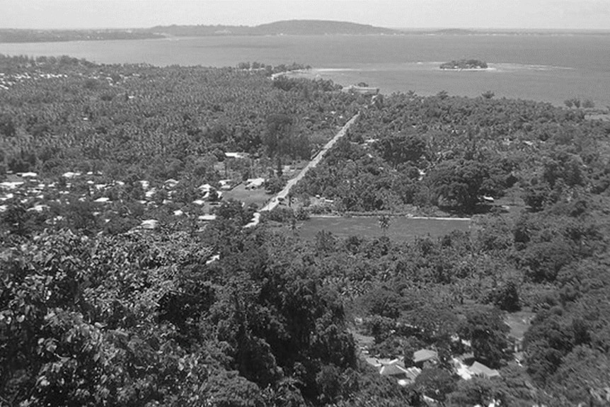 the coast of vanuatu. black and white