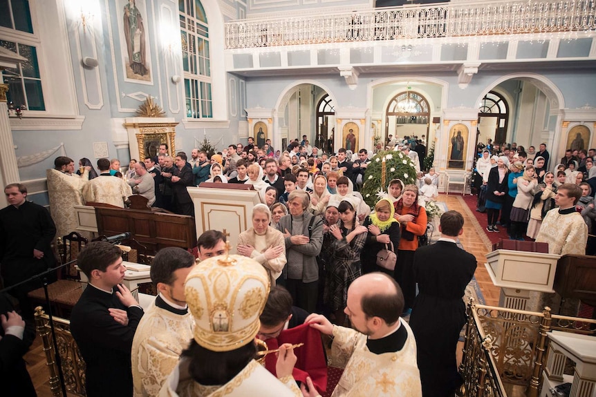 Church service in Saint-Petersburg