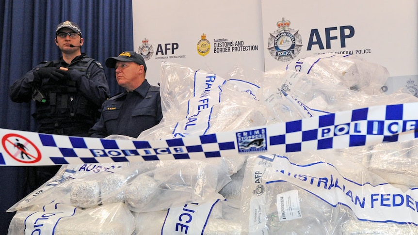 Australian Federal Police (AFP) guard US$525 worth of drugs
