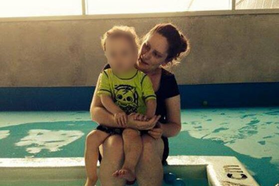 Sarah Paino (with young son, de-identified) who died in the Davey Street crash Hobart 220116