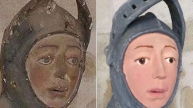 St George before and after restoration.