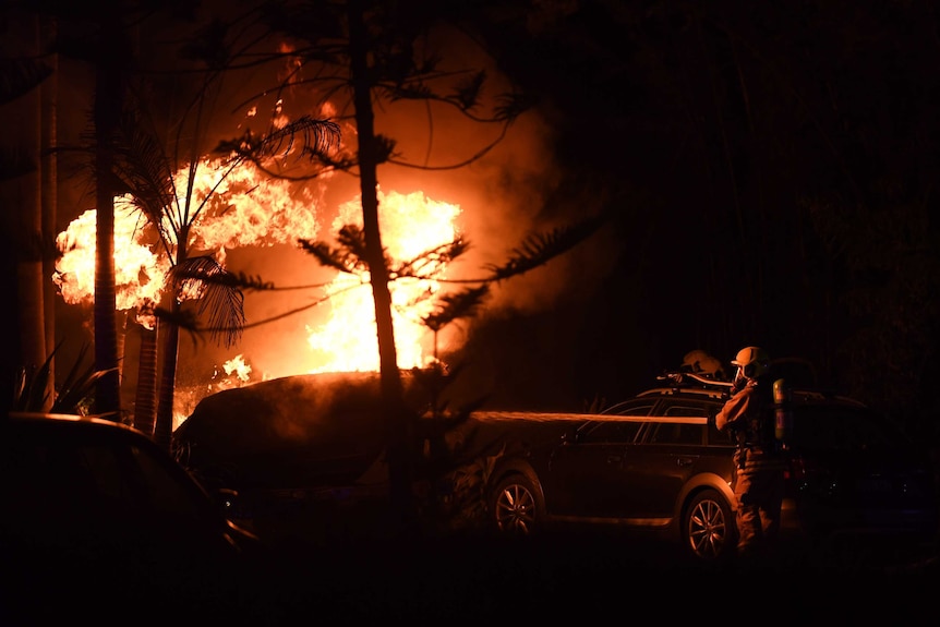 Firefighters battle a huge blaze in coalcliff