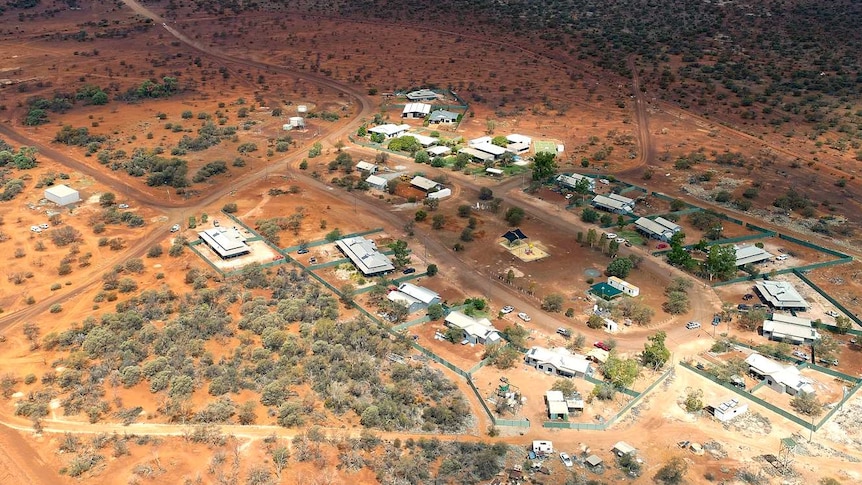 Aerial view of remote community of Yulga Jinna, Western Australia.