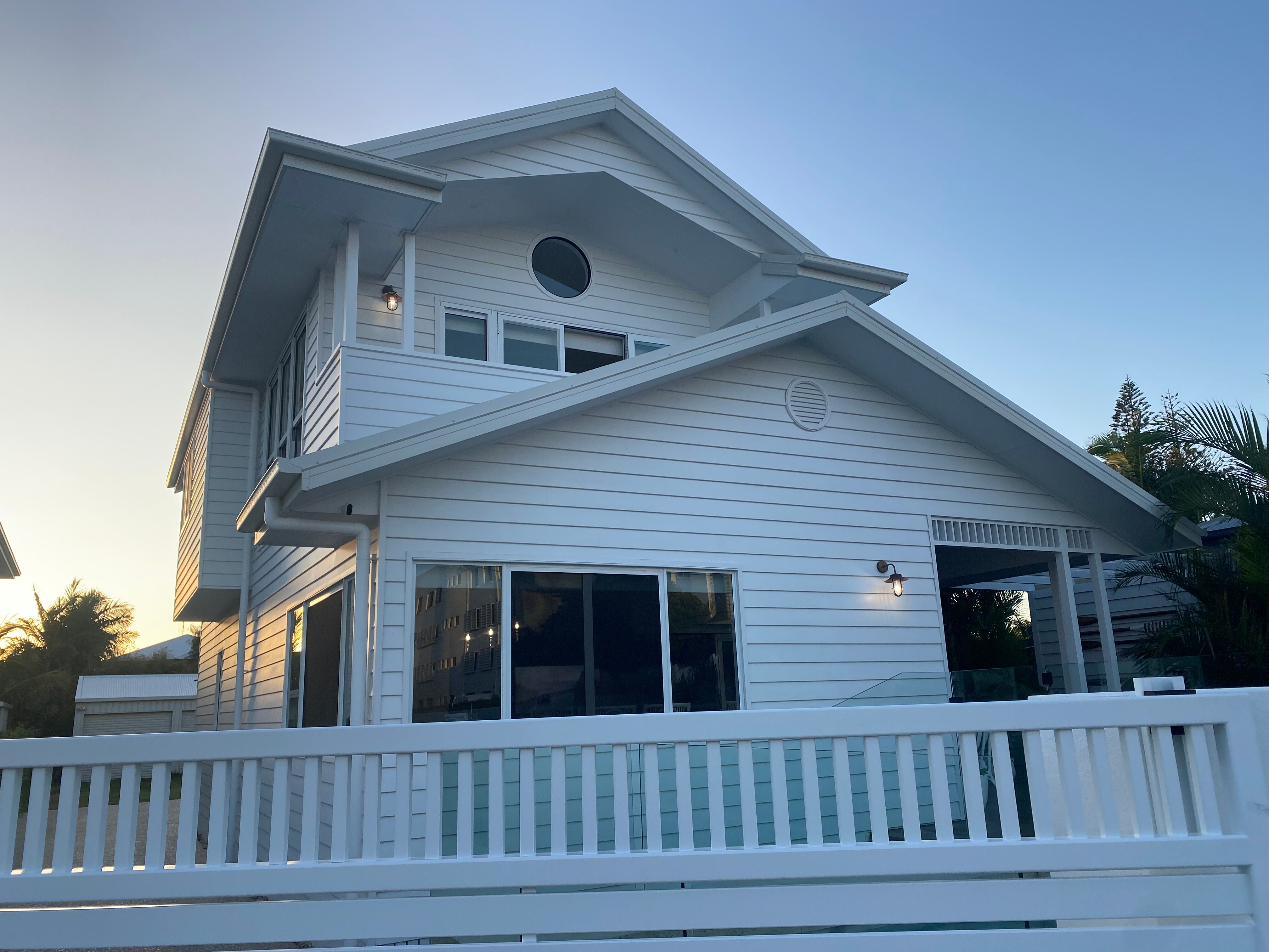 Two-storey white house.