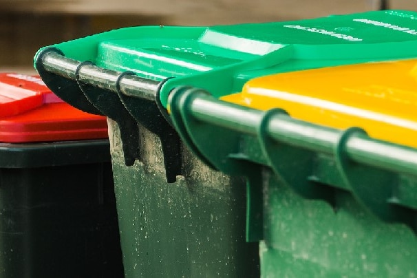 council bins with different coloured lids