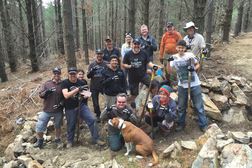 Volunteers from Kowalski Brothers Trailworks in Kowen Forest.