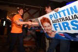 Pauline Hanson arrives at her election-night function