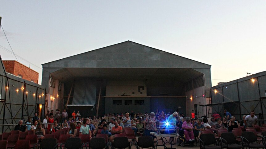 Outdoor cinema in Winton in western Qld in October 2013
