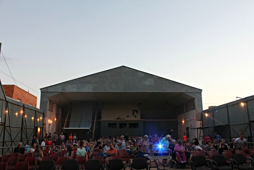 Outdoor cinema in Winton in western Qld in October 2013