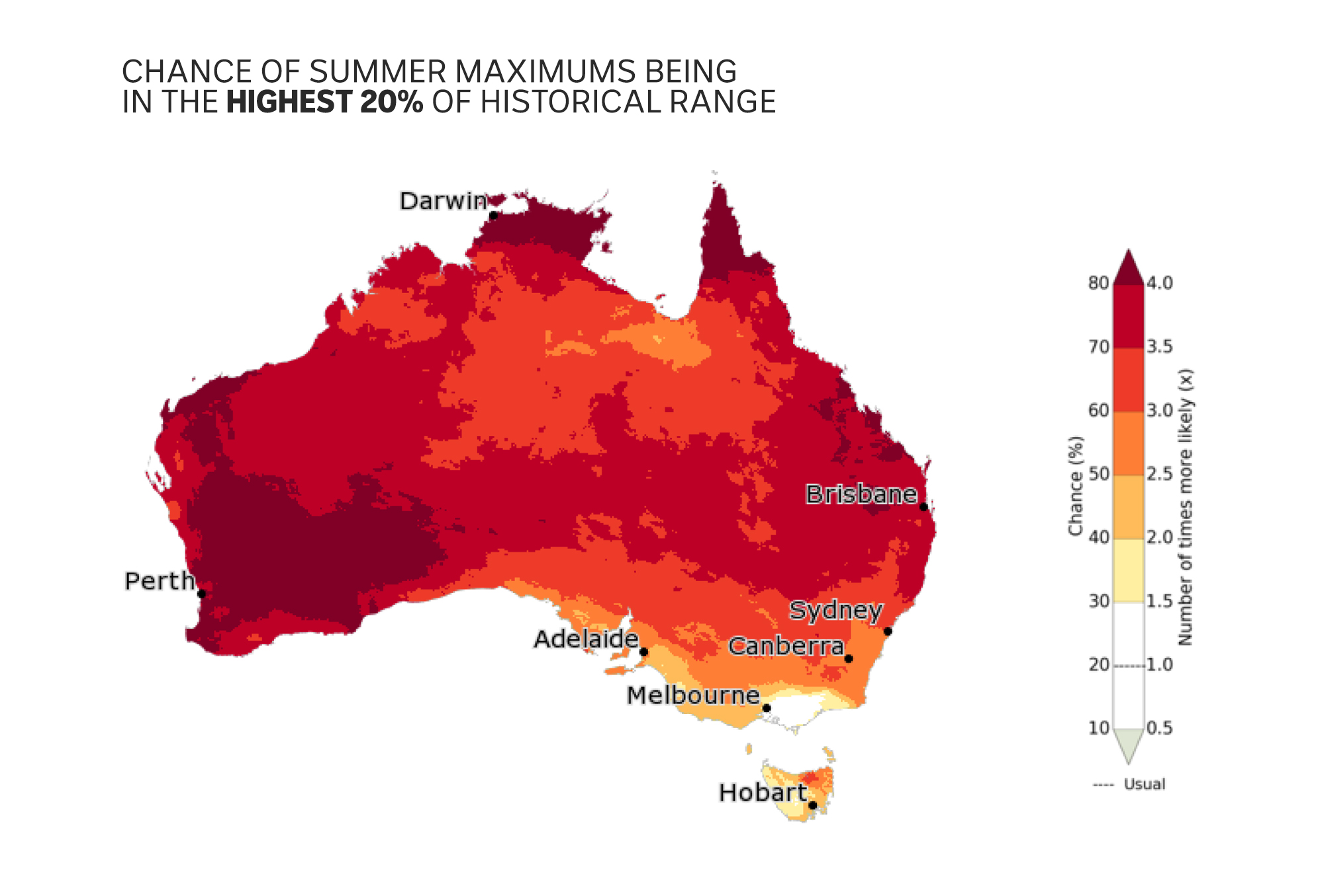 A heatmap of Australia