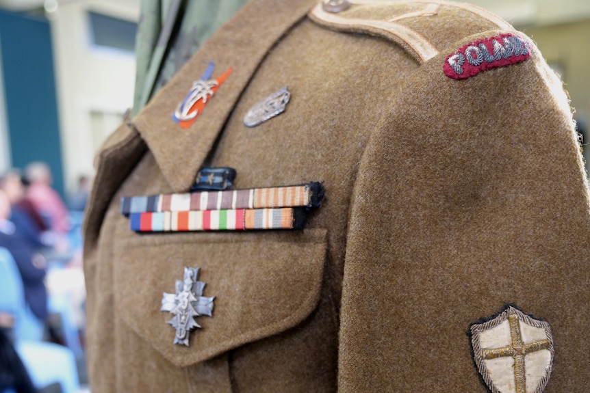 Photograph of a World War 2 army uniform from 