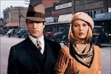 Warren Beatty and Faye Dunaway as Bonnie and Clyde in 1967 movie