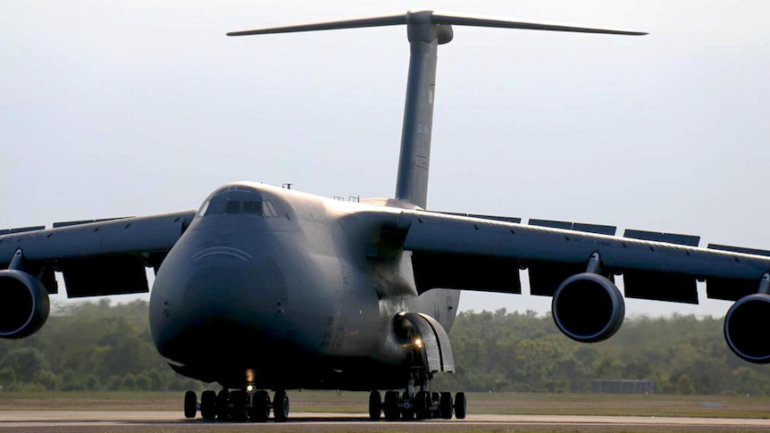 US military Galaxy C-5 aircraft at Darwin Airport