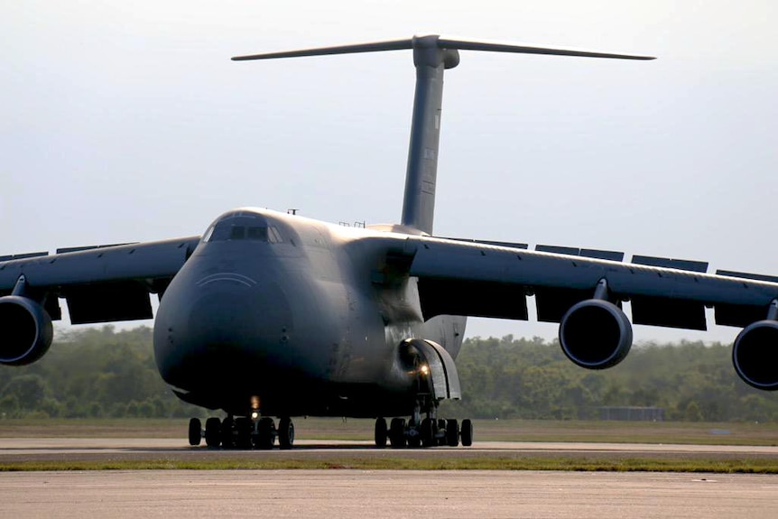 US military Galaxy C-5 aircraft at Darwin Airport