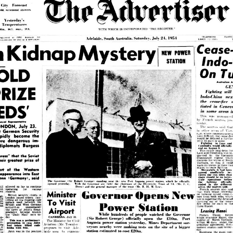 Front page of the newspaper from 1954