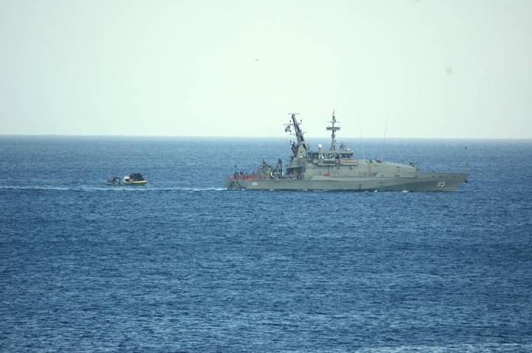 Suspected asylum seeker boat intercepted by the Navy near Christmas Island on November 20, 2015.