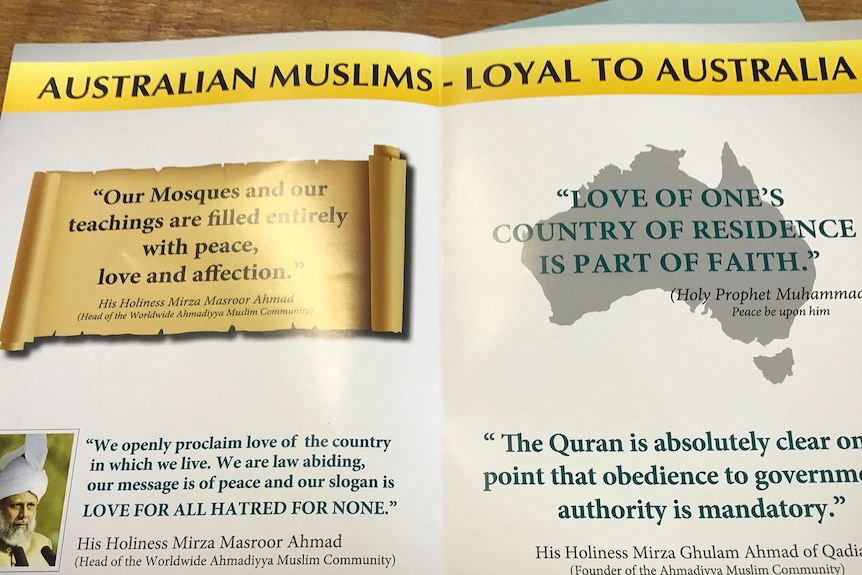 A leaflet prepared by Tasmania's Ahmadiyya Muslim Community.