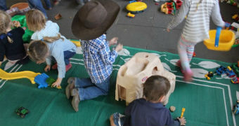 Kids playing at the toy library