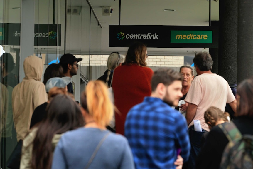 People lining up at Centrelink