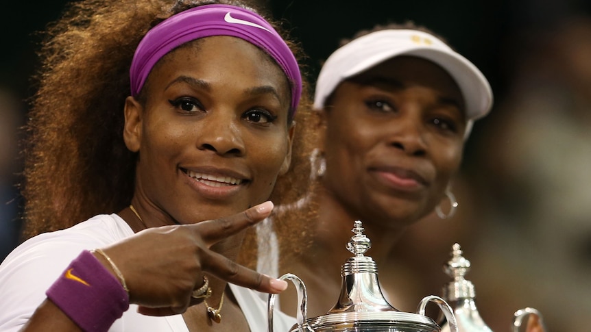 Serena and Venus celebrate win