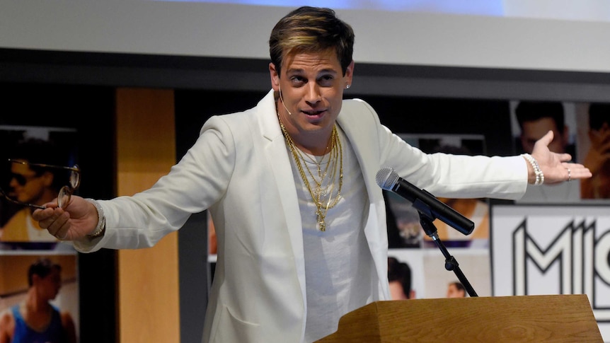 Milo Yiannopoulos speaks at the University of Colorado on January 25, 2017.