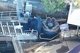 Aerial photo of the Thunder River Rapids accident scene at Dreamworld