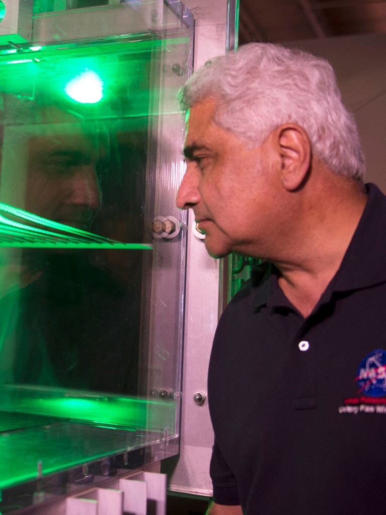 Dr Rabindra Mehta testing Soccer Ball Fluids Mechanics Lab NASA