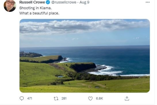 A tweet from russell crowe.
